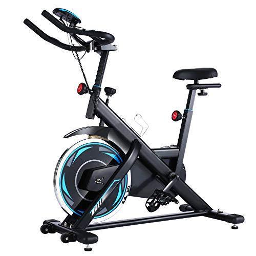 FUNMILY Indoor Exercise Bike Stationary, 49LBS Cycling Bike with Heart Rate Monitor & LCD Monitor - JOY2ESpree