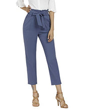 
                        
                          Load image into Gallery viewer, Freeprance Women's Pants Casual Trouser Paper Bag Pants Elastic Waist Slim Pockets
                        
                      