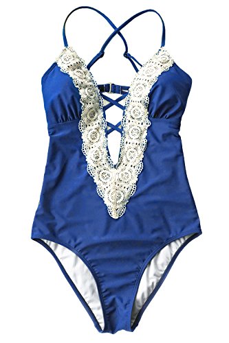 CUPSHE Fashion Women's Ladies Vintage Lace Bikini Sets Beach Swimwear Bathing Suit