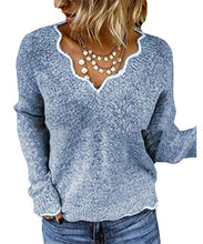 
                        
                          Muat gambar ke penampil Galeri, Rungion Womens Long Sleeve V Neck Pullover Sweaters Cute Knitted Winter Oversized Blouse Tops
                        
                      