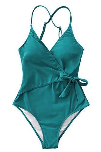 CUPSHE Women's One Piece Swimsuit Wrap Tie Side Cross Back Swimwear Bathing Suits - JOY2ESpree