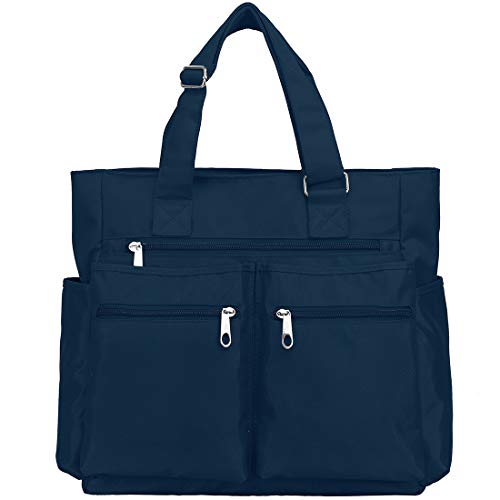 Canvas Tote Bag Waterproof Nylon Multi Pocket Shoulder Bags Laptop Work Bag Teacher Purse and Handbags for Women & Men