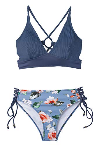 CUPSHE Women's Lace Up Bikini Swimsuit Adjustable Shoulder Straps Sets