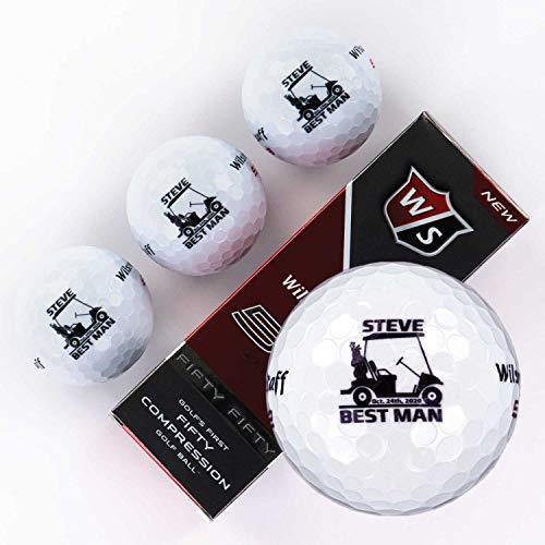 Buffalo BottleCraft Personalized Groomsman Golf Balls, Sleeve of 3, Wilson, Custom Designs for Groomsmen, Best Man, Ushers, Officiants - JOY2ESpree