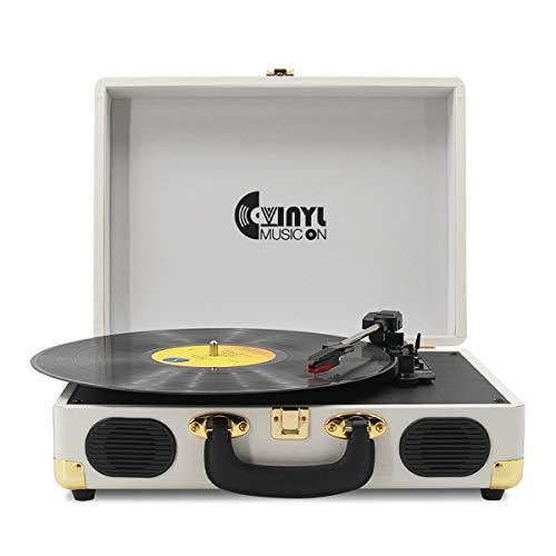 Retro Record Player for 33/45/78 RPM Vinyl Records,Bluetooth Belt-Drive Turntable - JOY2ESpree