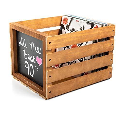 Chalkboard Vinyl Record Storage Crate (Matte Black) - JOY2ESpree