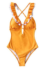 
                        
                          Cargar imagen en el visor de la galería, CUPSHE Women's One Piece Swimsuit Ruffle Deep V Neck Strappy Swimwear Bathing Suits
                        
                      