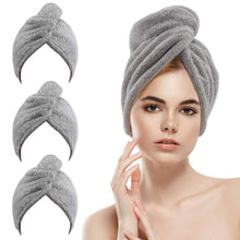 
                        
                          Load image into Gallery viewer, Vinker 3 Pack Hair Towel Wrap, Microfiber Quick Drying Hair Towels, Bath Dryer Caps, Bath Hair Drying Towel, Quick Dryer Hat for Women Girls
                        
                      