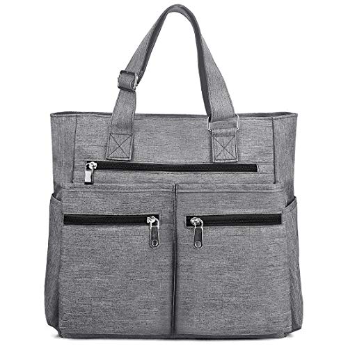 Canvas Tote Bag Waterproof Nylon Multi Pocket Shoulder Bags Laptop Work Bag Teacher Purse and Handbags for Women & Men