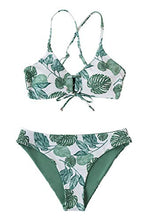 
                        
                          画像をギャラリービューアに読み込む, CUPSHE Women's Reversible Lace Up Bikini Sets Floral and Striped
                        
                      