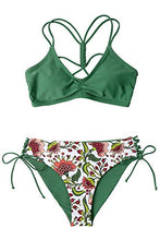 
                        
                          Load image into Gallery viewer, CUPSHE Women's Back Braided Straps Reversible Bottom Strappy Lace Up Bikini Sets
                        
                      