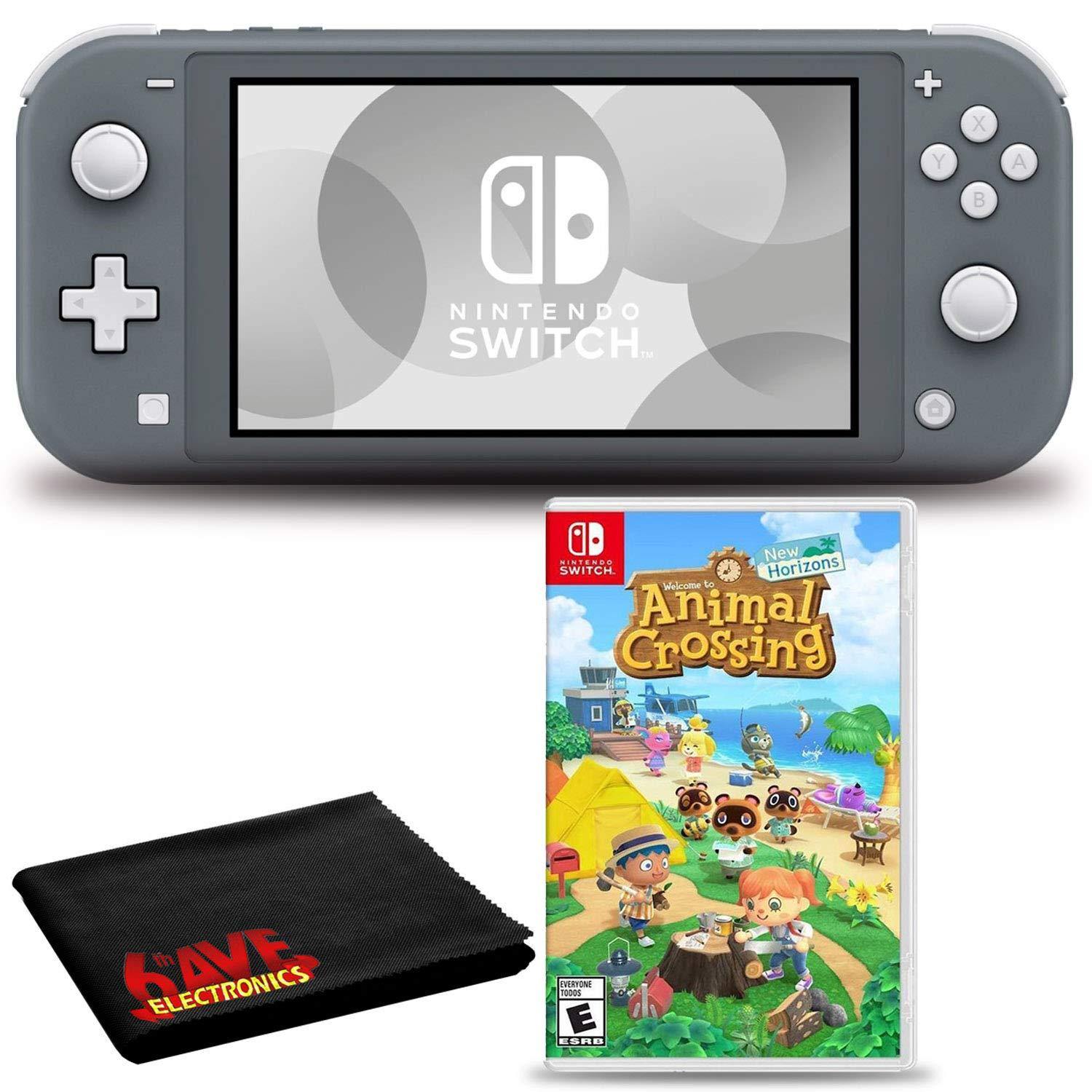 Nintendo Switch Lite (Turquoise) Console Bundle with Animal Crossing: New Horizons and 6Ave Cleaning Cloth - JOY2ESpree