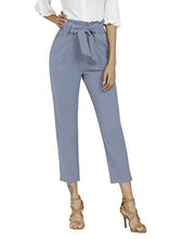 
                        
                          Load image into Gallery viewer, Freeprance Women's Pants Casual Trouser Paper Bag Pants Elastic Waist Slim Pockets
                        
                      