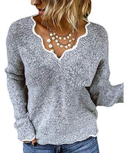 
                        
                          Muat gambar ke penampil Galeri, Rungion Womens Long Sleeve V Neck Pullover Sweaters Cute Knitted Winter Oversized Blouse Tops
                        
                      