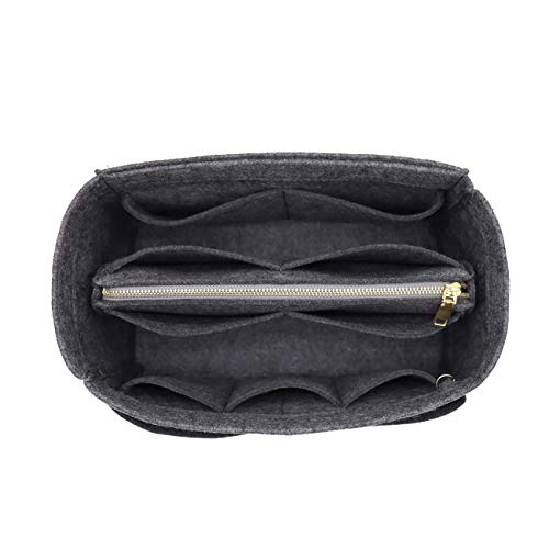 Felt Purse Bag Organizer Insert with zipper Bag Tote Shaper Fit Speedy Neverfull MM GM