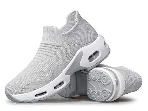 PDBQ Women's Walking Shoes Sock Sneakers Mesh Slip On Air Cushion Nurse Shoes Platform Loafers Breathable Lightweight Comfortable Socks Shoes