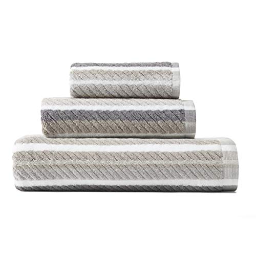 Tommy Bahama Ocean Bay Stripe Bath Towel Set, 54 x 28, Grey