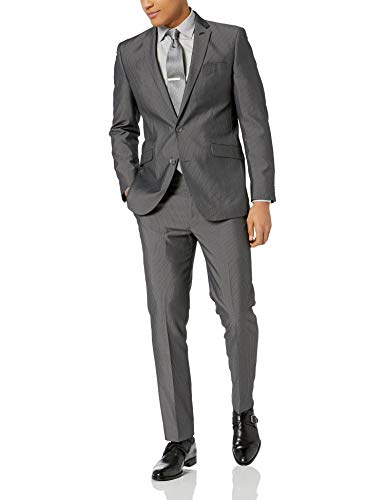 Unlisted by Kenneth Cole Men's 2 Button Slim Fit Suit with Hemmed Pant