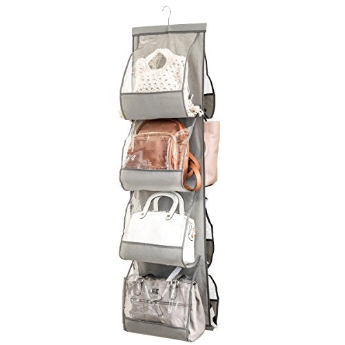 Zober Hanging Purse Organizer For Closet Clear Handbag Organizer