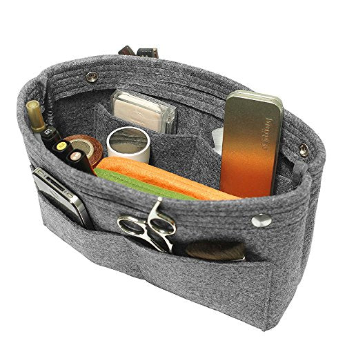 TOPHOME Insert Handbag Organizer Bag in Bag Cosmetic Storage Makeup Bag Organizers Felt Container Organizer Storage Organizing Home Girl Handbag Grey