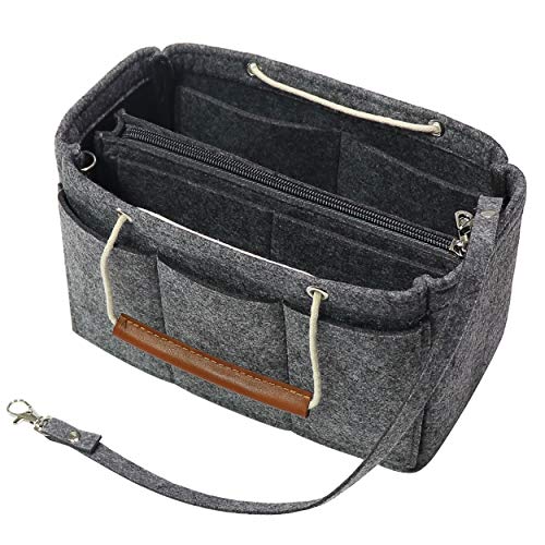 MISIXILE Felt Insert Bag Organizer - 2in1, Bag In Bag Tote Purse Organizer with Handles for Speedy Neverfull Longchamp