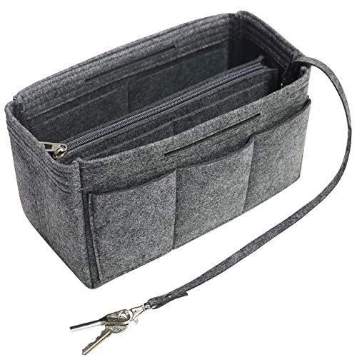 Purse Handbag Organizer Insert, MISIXILE Felt Bag Organizer with Handles