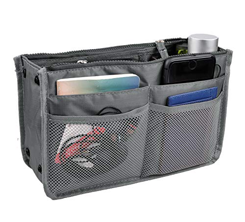 Vercord Updated Purse Handbag Organizer Insert Liner Bag in Bag 13 Pockets Purple Small