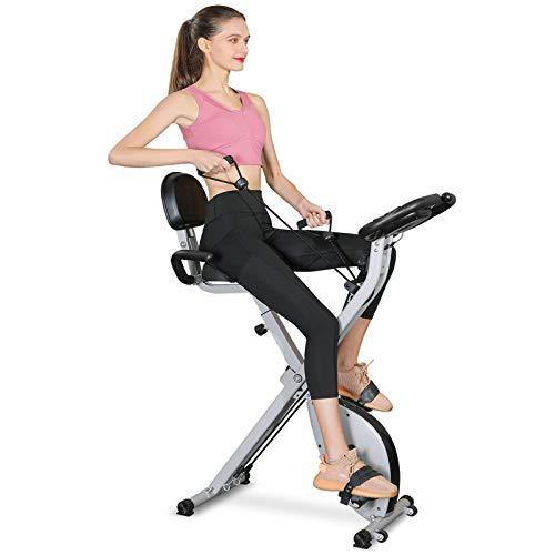 Exercise Bike Stationary Bike Foldable Magnetic Upright Recumbent Portable Fitness Cycle - JOY2ESpree