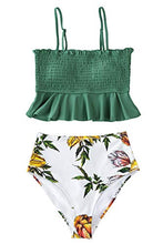 
                        
                          Muat gambar ke penampil Galeri, CUPSHE Women's High Waist Bikini Swimsuit Ruffle Smock Floral Print Two Piece Bathing Suit
                        
                      