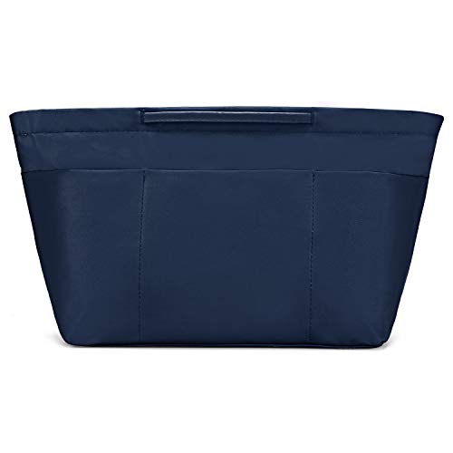 bridawn Nylon Tote Organizer Purse Insert Pocketbook Organizer Insert Handbag Divider with Handles Zipper Closure
