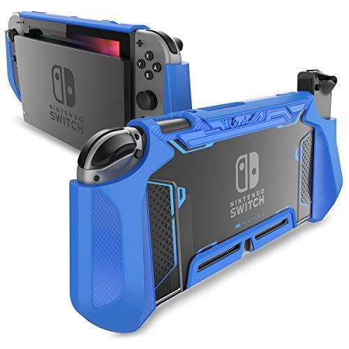 Mumba Dockable Case Compatible for Nintendo Switch, [Blade Series] TPU Grip Protective Cover Case with Ergonomic Design and Comfort Grip (Clear) - JOY2ESpree
