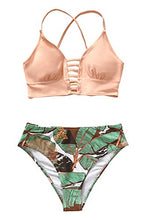 
                        
                          Load image into Gallery viewer, CUPSHE Women’s Bikini Swimsuit Floral Print Lace Up Strappy Two Piece Bathing Suit
                        
                      
