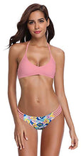 
                        
                          画像をギャラリービューアに読み込む, SHEKINI Women's Floral Printing Cutout Strappy Halter Swimsuits Bikini Suits
                        
                      