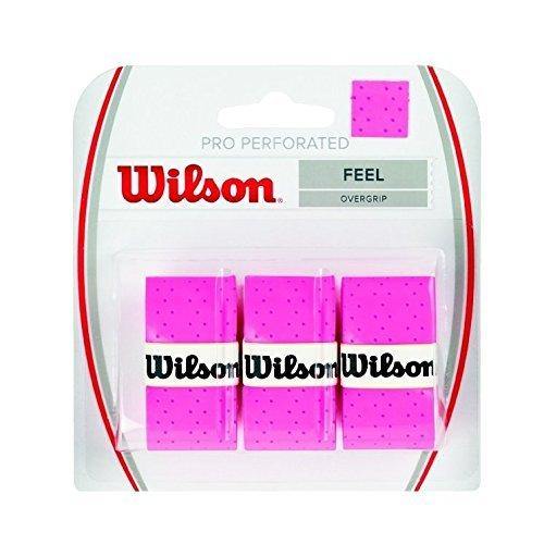 Wilson Pro Overgrip Perforated 3 Pack - White, Green, Pink - Tennis - Badminton - Squash - JOY2ESpree