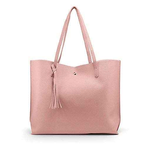 Oct17 Women Large Tote Bag - Tassels Faux Leather Shoulder Handbags, Fashion Ladies Purses Satchel Messenger Bags