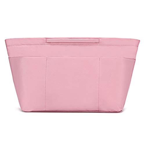 bridawn Nylon Tote Organizer Purse Insert Pocketbook Organizer Insert Handbag Divider with Handles Zipper Closure