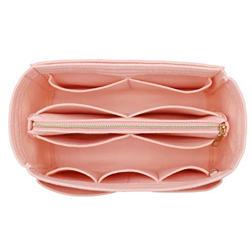 Felt Purse Bag Organizer Insert with zipper Bag Tote Shaper Fit Speedy Neverfull MM GM