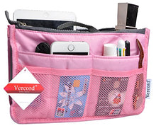 
                        
                          Load image into Gallery viewer, Vercord Purse Organizer Insert for Handbags Bag Organizers Inside Tote Pocketbook Women Nurse Nylon 13 Pockets Black Medium
                        
                      
