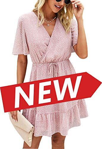 KIRUNDO 2021 Women’s Summer Short Sleeve Ruffle Floral Dress