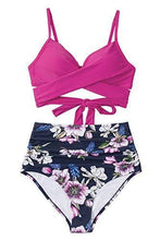
                        
                          Cargar imagen en el visor de la galería, CUPSHE Women's High Waist Bikini Swimsuit Floral Print Tie Two Piece Bathing Suit - JOY2ESpree
                        
                      