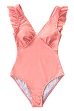 
                        
                          गैलरी व्यूवर में इमेज लोड करें, CUPSHE Women's One Piece Swimsuit V Neck Ruched Ruffle Shoulder Swimwear Bathing Suits
                        
                      