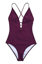 
                        
                          Load image into Gallery viewer, CUPSHE Women's One Piece Swimsuit Tummy Control V Neck Two Piece Bathing Suits - JOY2ESpree
                        
                      