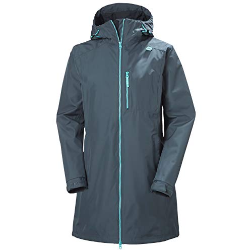Helly-Hansen Women's Long Belfast Waterproof Windproof Breathable Raincoat Jacket With Hood