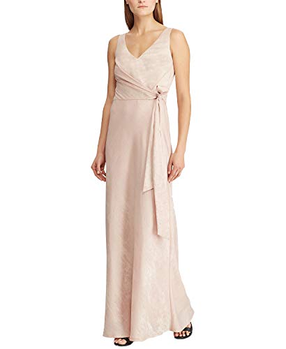 LAUREN RALPH LAUREN Womens Jaylene Shimmer Tie-Front Evening Dress