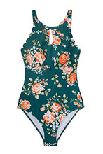
                        
                          गैलरी व्यूवर में इमेज लोड करें, CUPSHE Women's One Piece Swimsuit Floral Print High Neck Scallop Bathing Suit
                        
                      