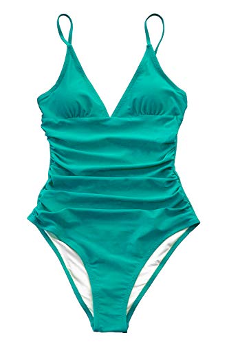 CUPSHE Women's One Piece Swimsuit Tummy Control V Neck Two Piece Bathing Suit