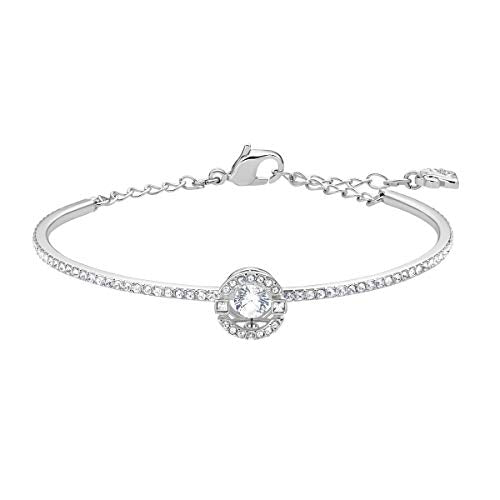SWAROVSKI Women's Sparkling Dance Round Jewelry Collection, Rhodium Finish, Blue Crystals, Clear Crystals - JOY2ESpree