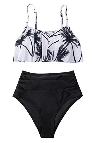 CUPSHE Women's High Waisted Falbala Bikini Set