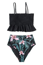 
                        
                          Muat gambar ke penampil Galeri, CUPSHE Women's High Waist Bikini Swimsuit Ruffle Smock Floral Print Two Piece Bathing Suit
                        
                      