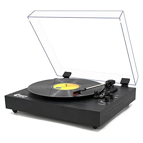 Retro Record Player for 33/45/78 RPM Vinyl Records,Bluetooth Belt-Drive Turntable - JOY2ESpree